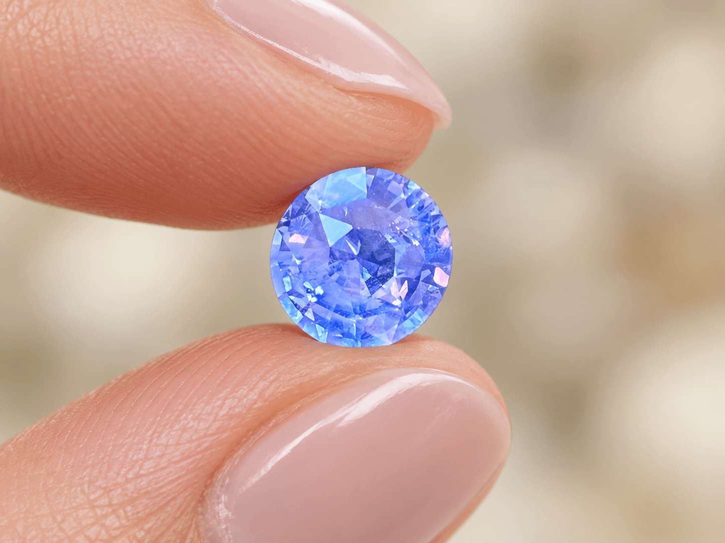 Blue Sapphire - 1.05 ct Light Blue / Periwinkle Blue Round Mixed Cut Ceylon Gemstone from Sri Lanka (LG-308) Blue Sapphire - 1.05 ct Light Blue / Periwinkle Blue Round Mixed Cut Ceylon Gemstone from Sri Lanka (LG-308)