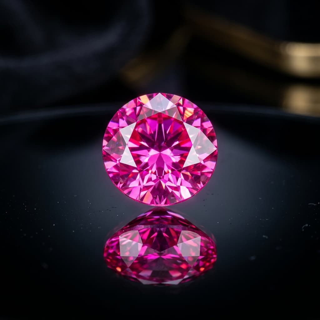 Vibrant Pink Sapphire (LG-0003) Vibrant Pink Sapphire - 1.80ct Hot Pink Round Brilliant Ceylon Gemstone